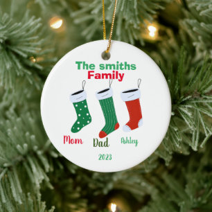 Personalised family Christmas 2023 Ceramic Ornament