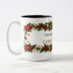 Personalised Family Christmas 2026 Festive Garland Two-Tone Coffee Mug
