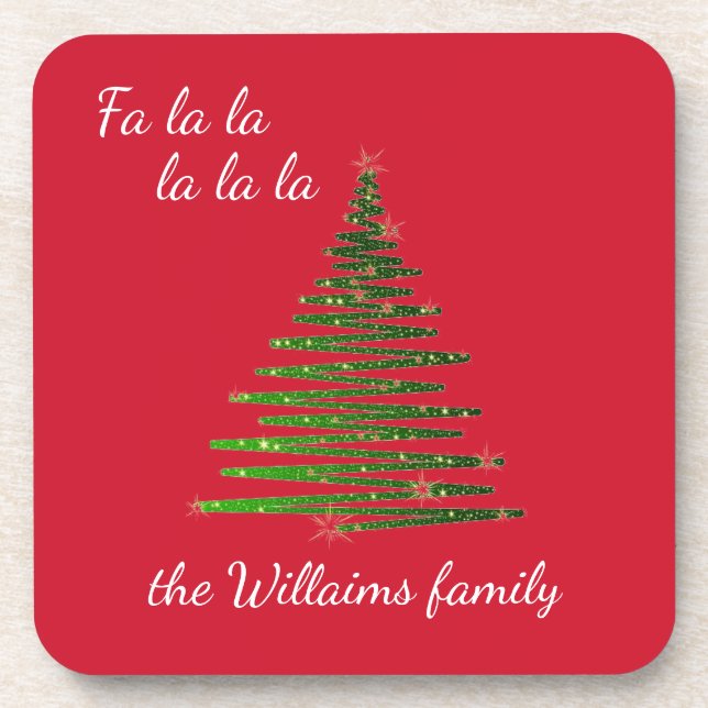 Personalised family Christmas Coaster (Front)