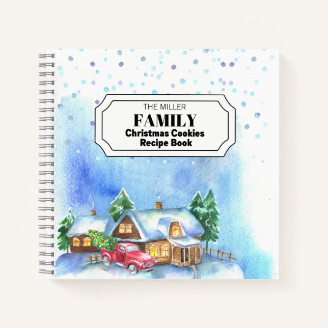 Personalised Family Christmas Cookies Recipe Notebook (Front)