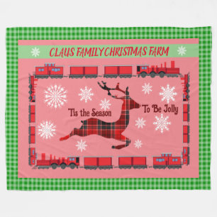 Personalised Family Christmas Farm Fleece Blanket