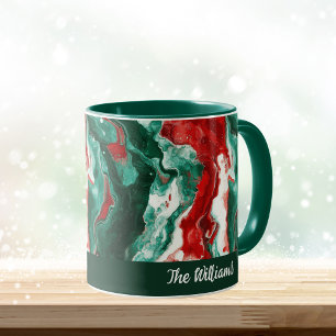 Personalised Family Christmas Mug – Marble Design