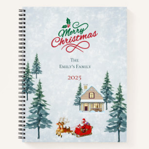 Personalised Family Christmas Notebook