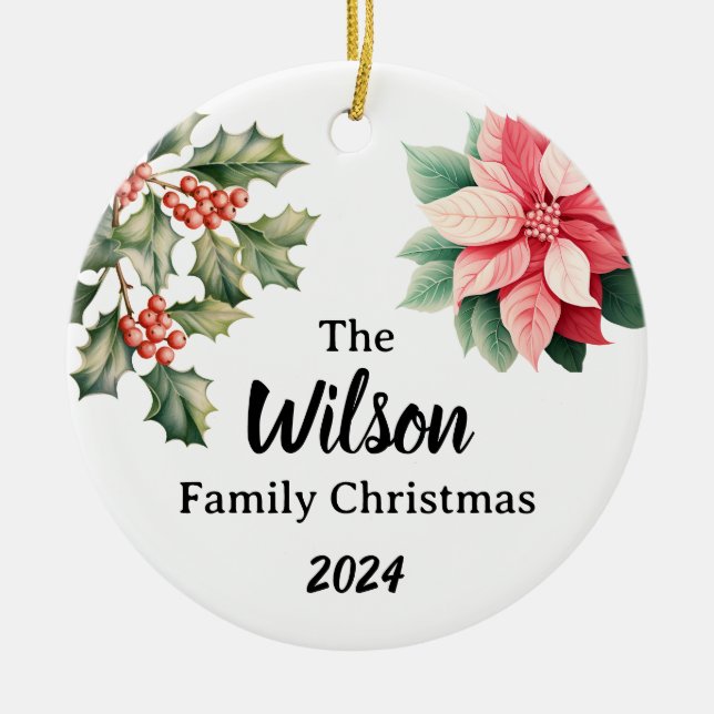 Personalised Family Christmas Ornament (Front)