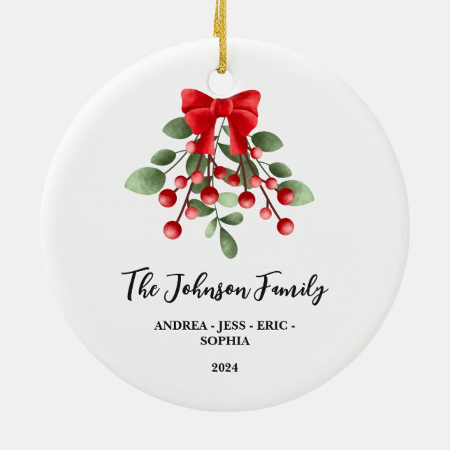 Personalised Family Christmas Ornament, 2-Sided Ceramic Ornament (Back)