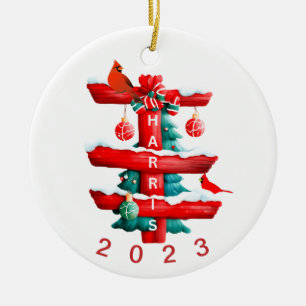 Personalised Family Christmas Ornament, Ceramic Ornament
