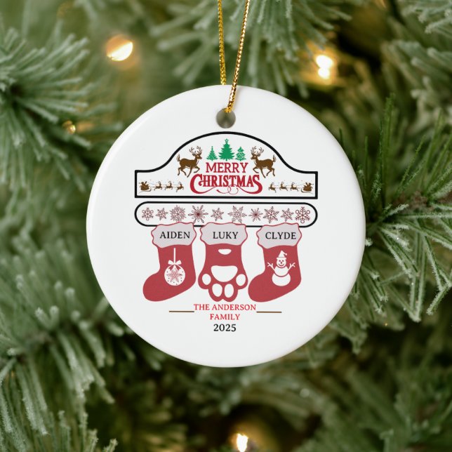 Personalised Family Christmas Ornament | Holiday  (Tree)