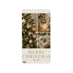 Personalised Family Christmas Photo style Label