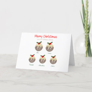 Personalised Family Christmas Pudding Card