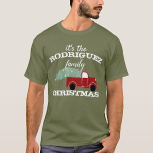 Personalised Family Christmas Red Truck and Tree T-Shirt
