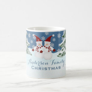 Personalised Family: Christmas Snowman Mug