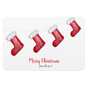 Personalised family Christmas stocking gift Magnet