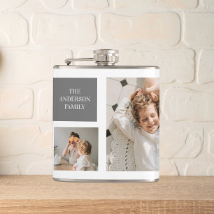 Personalised Family Collage Gift Hip Flask
