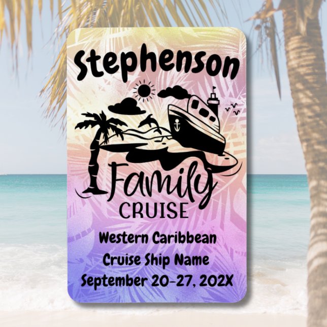 Personalised Family Cruise Door Decor Magnet (Colorful Family Cruise Door Magnet | Stateroom Door Marker)