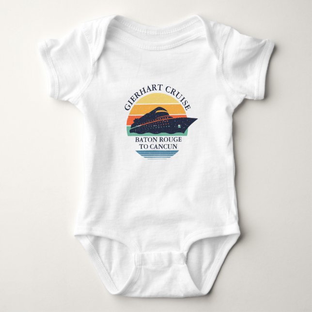 Personalised Family Cruise Trip Vacation Baby Bodysuit (Front)