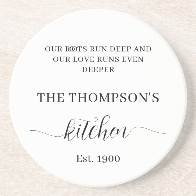 Personalised Family Deep Root and Love Kitchen Coaster (Front)