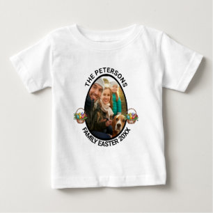Personalised Family Easter Photo Egg Basket Baby T-Shirt