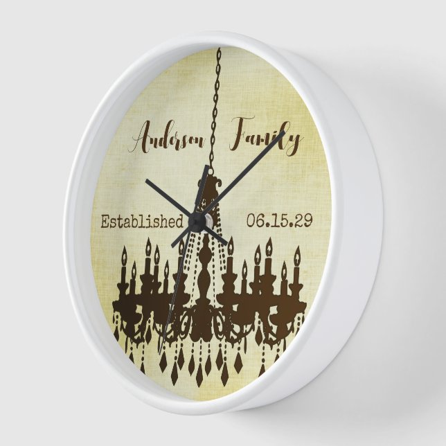 Personalised Family Established  Chandelier Clock (Angle)
