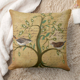 Personalised Family Established Date and Birds Cushion