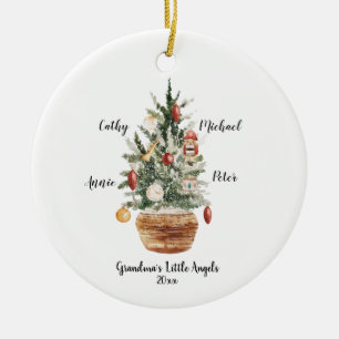 Personalised Family Grandchildren Christmas Tree C Ceramic Ornament