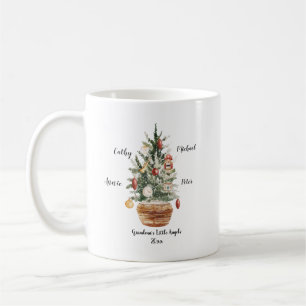 Personalised Family Grandchildren Christmas Tree  Coffee Mug