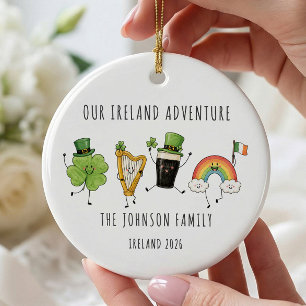 Personalised Family Ireland Vacation Ornament
