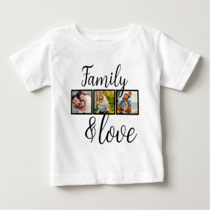 Personalised Family & Love Photo Collage Baby T-Shirt