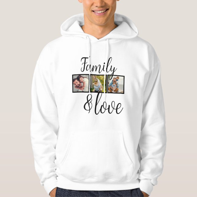 Personalised Family & Love Photo Collage Hoodie (Front)