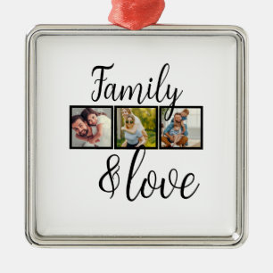Personalised Family & Love Photo Collage Metal Ornament