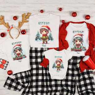 Personalised Family Matching Christmas Elf T-Shirt