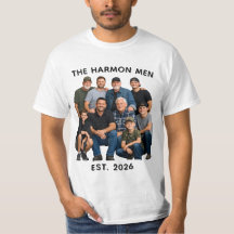Personalised Family Men Photo, Name & Year Custom 