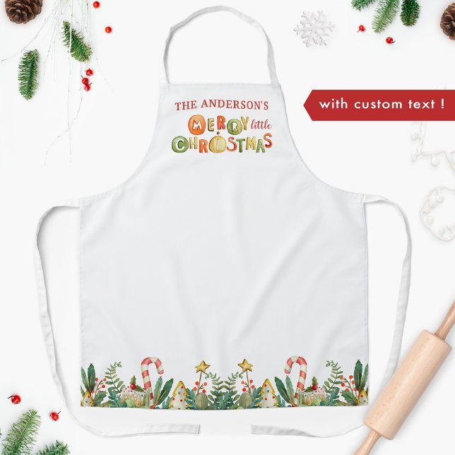 Personalised Family Merry Little Christmas Apron (Creator Uploaded)