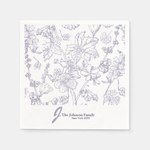 Personalised Family Monogram Name Elegant Script N Napkin