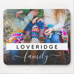 Personalised Family Monogram Surname Custom Photo Mouse Pad