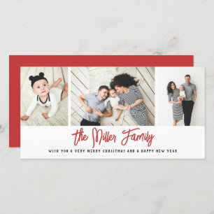 Personalised Family Name 3 Photo Collage Holiday C