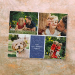 Personalised Family Name 4 Photos Collage Jigsaw Puzzle<br><div class="desc">Personalise with your four favourite family photos featuring your family name. Creating a unique photo collage,  memory and gift. A lovely keepsake to treasure! Designed by Thisisnotme©</div>