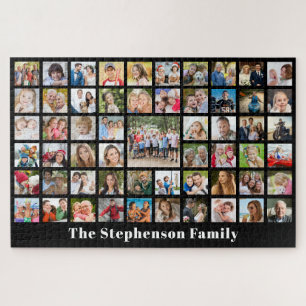 Personalised Family Name 57 Photo Collage Jigsaw Puzzle