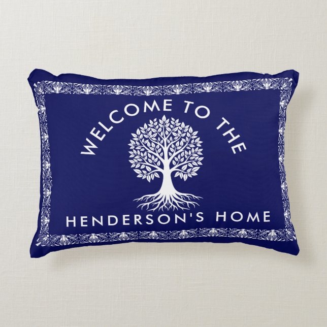 Personalised Family Name Accent Pillow (Front)