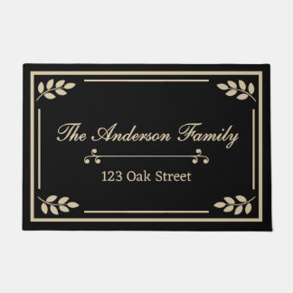Personalised Family Name & Address Doormat • Black