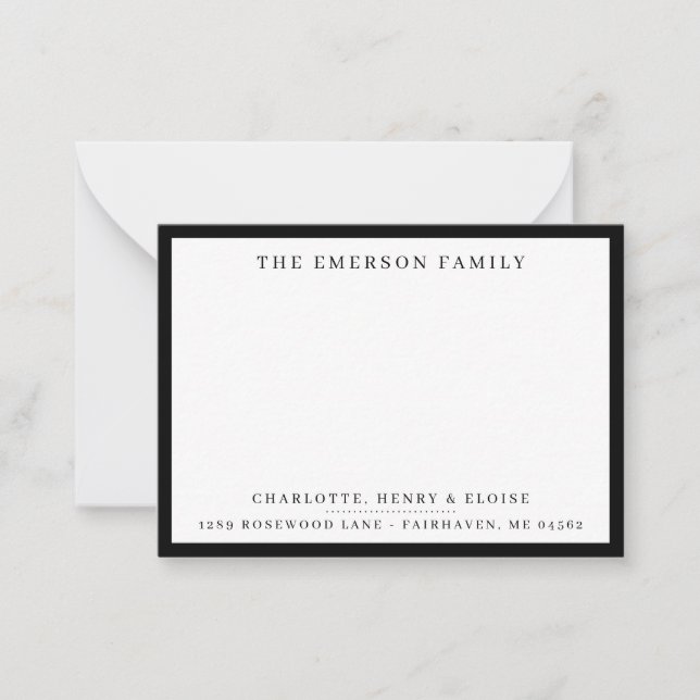 Personalised Family Name and Address Card (Front)