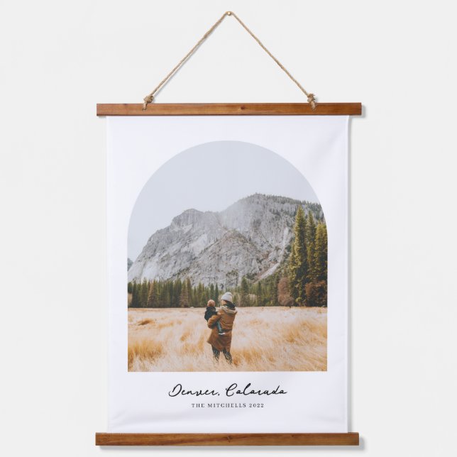 Personalised Family Name and Photo Art Print Hanging Tapestry (Front)