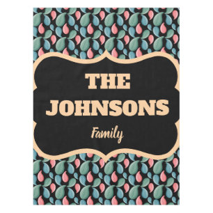 Personalised family name botanical art tablecloth