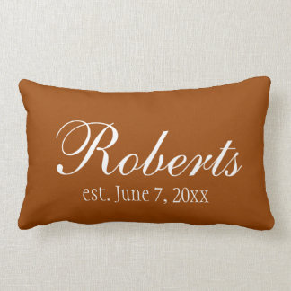 Personalised Family Name Burnt Orange Toss Pillow
