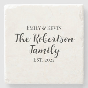 Personalised Family Name Coasters with Year