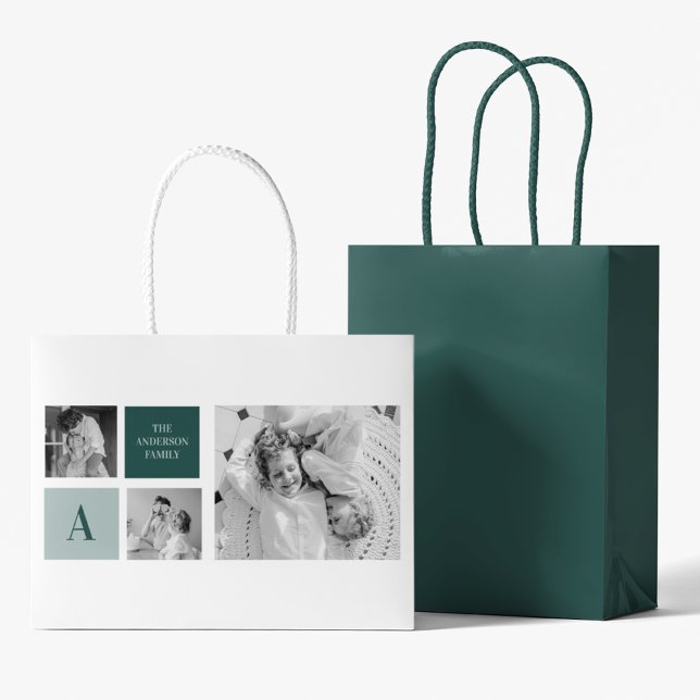 Personalised Family Name Collage Photo Gift Large Gift Bag (Creator Uploaded)