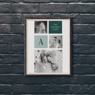 Personalised Family Name Collage Photo Gift Poster