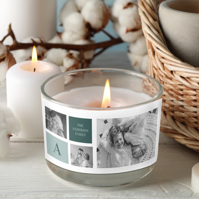 Personalised Family Name Collage Photo Gift Rectangular Sticker (Creator Uploaded)