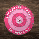 Personalised Family name Custom Monogram Pink Dartboard<br><div class="desc">Easy template to personalise your dartboard with your family name and monogram.
Customise the texts according to your needs.</div>