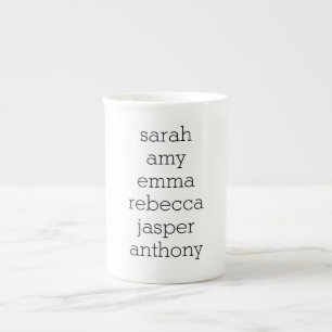 Personalised Family Name, Customise with Kids Name Bone China Mug