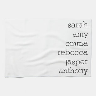 Personalised Family Name, Customise with Kids Name Tea Towel